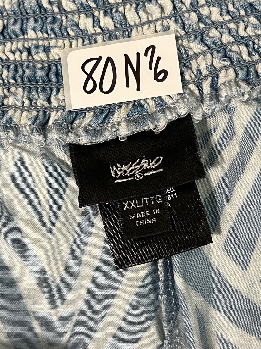 Coastal Wide Leg Geometric Pants Palazzo XXL Resort Beach Vacation Lagenlook - Picture 6 of 10